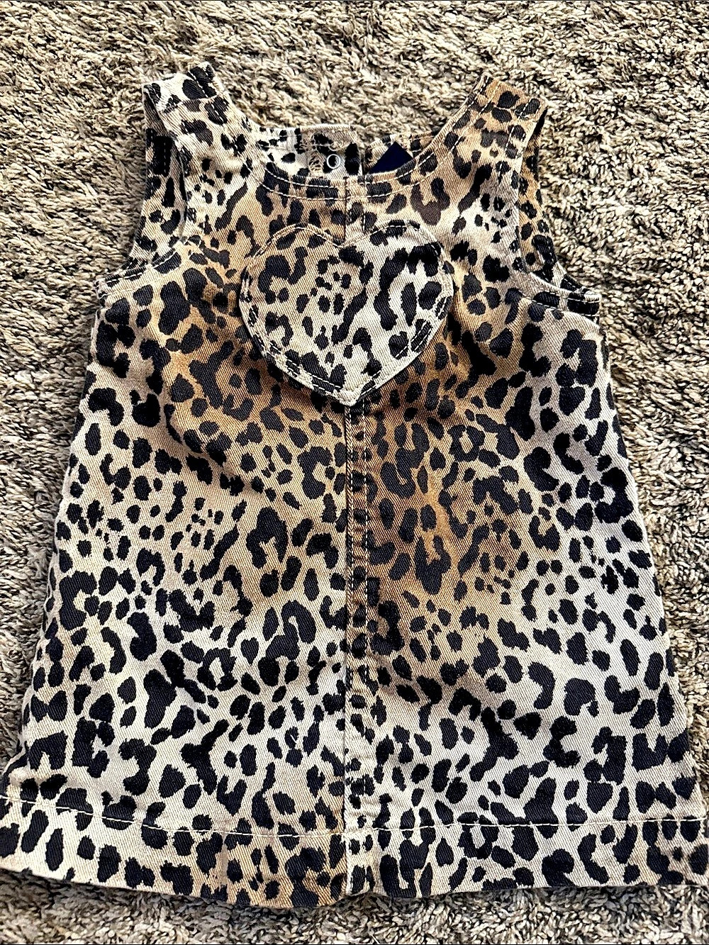 GAP Leopard Print Denim Dress Baby 12-18 Months